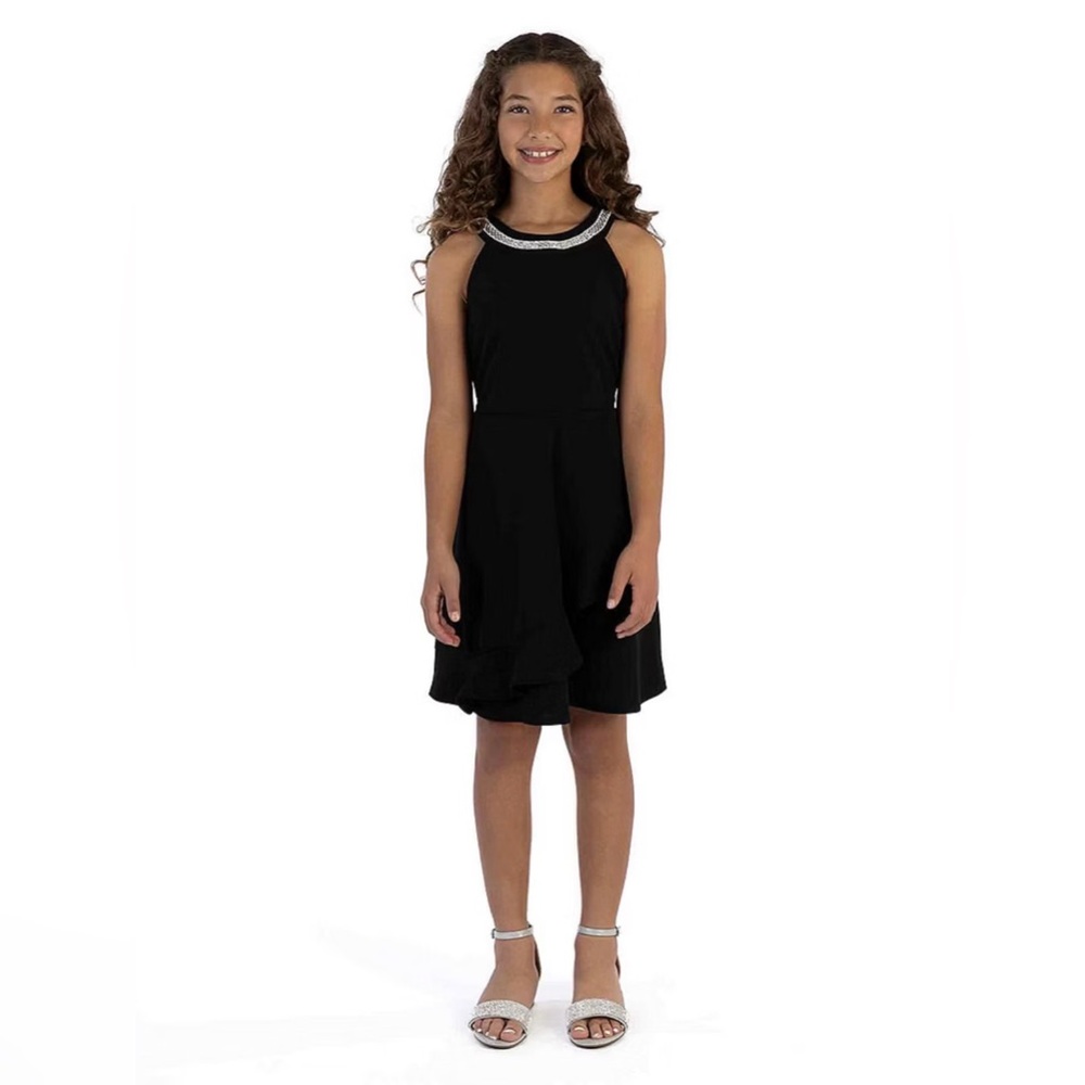 Speechless Girls Embellished Special Occasion A-Line Dress Black Size 12